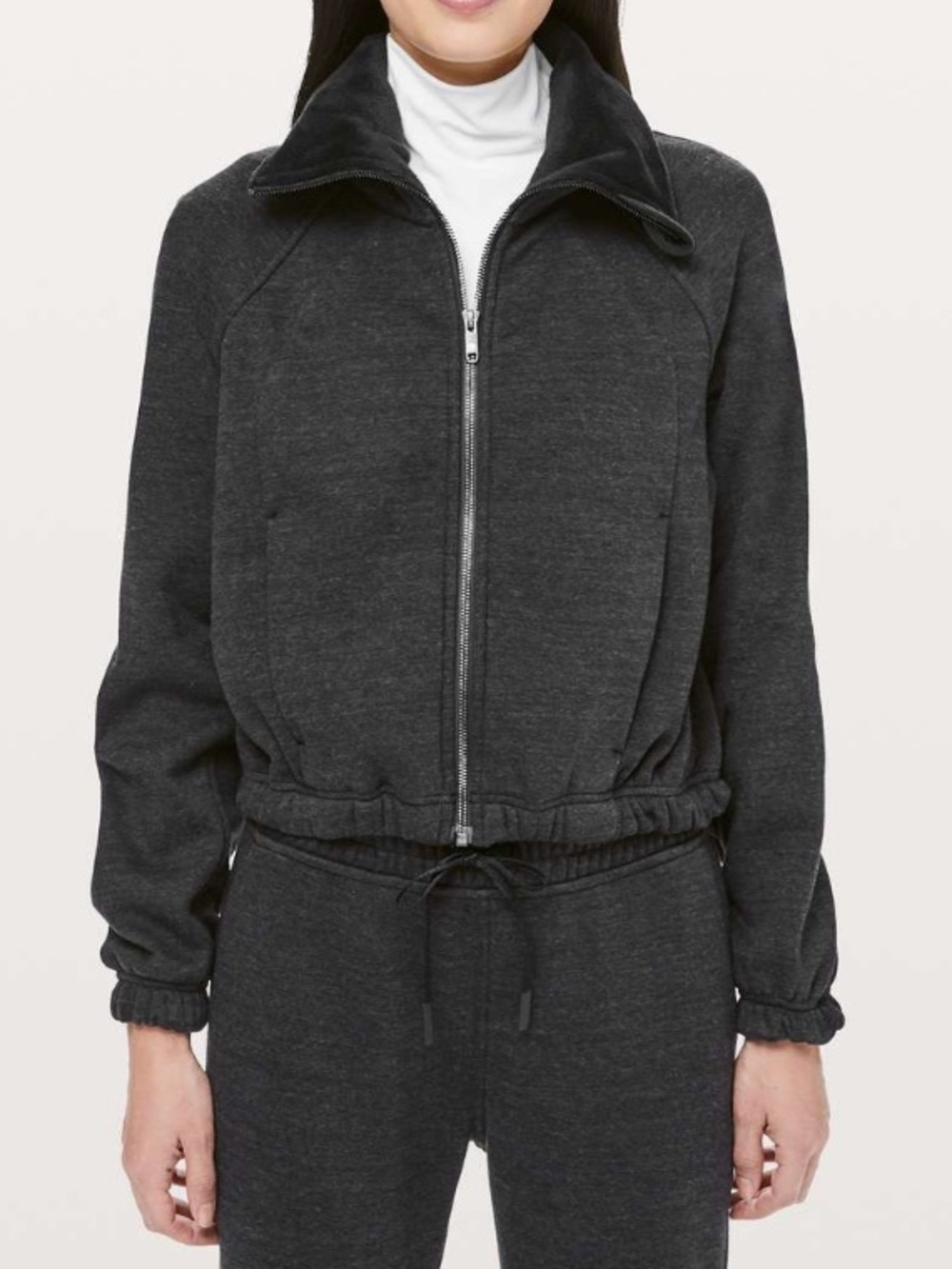 lululemon athletica plush times Charcoal Black Zip-Front Jacket